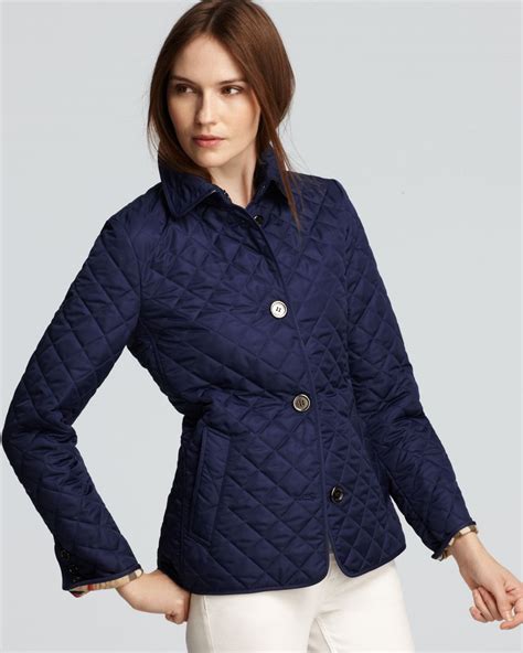 blue burberry quilted jacket|Burberry brit quilted jacket women.